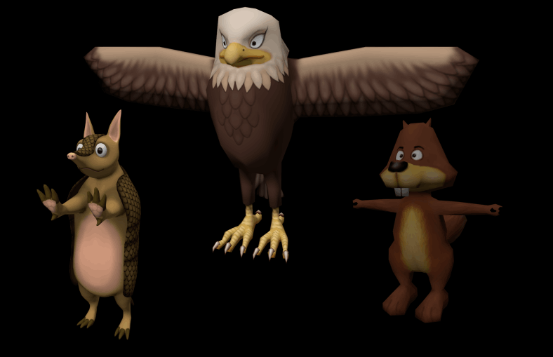 low poly animals for video game